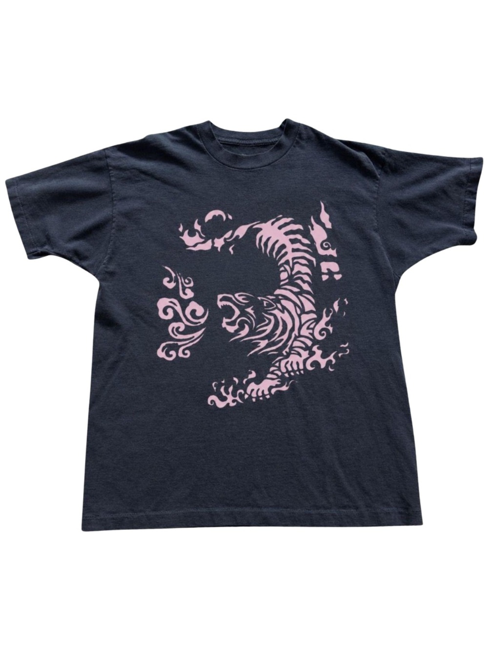 Gildan Black Tee with Pink Tiger Graphic